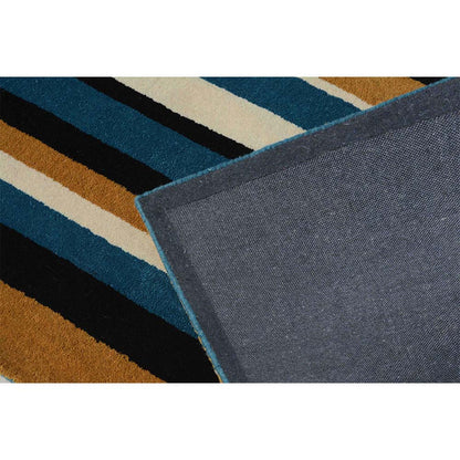 Rugs, (Presto), ICHT1183C4X6, Blue, Gold & Ivory Geometric Hand Tufted Wool Carpet -EL15939-48X72 inches