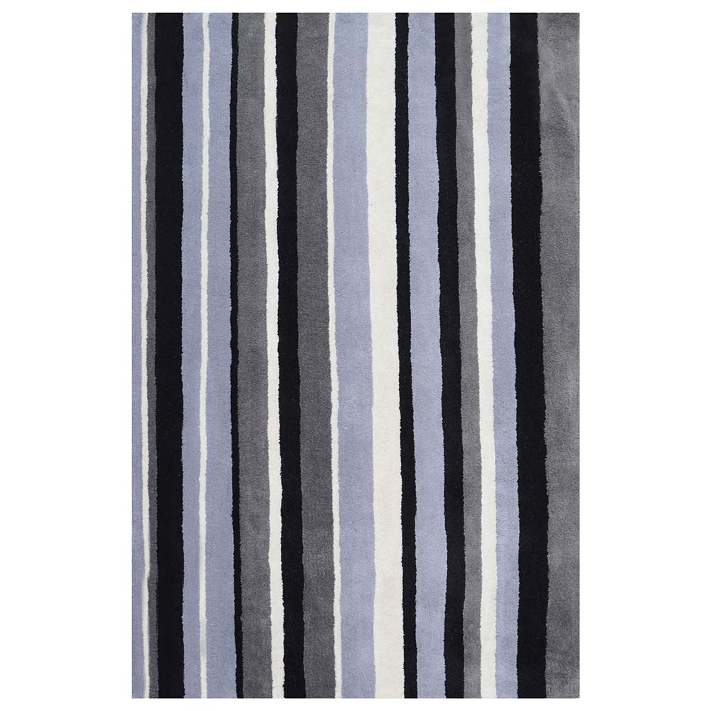 Rugs, (Presto) ICHT1185C4X6, Black, Grey & White Geometric Hand Tufted Wool Carpet-EL15940-48X72 inches