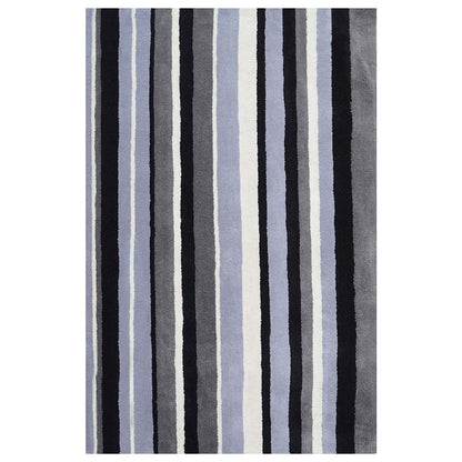 Rugs, (Presto) ICHT1185C4X6, Black, Grey & White Geometric Hand Tufted Wool Carpet-EL15940-48X72 inches