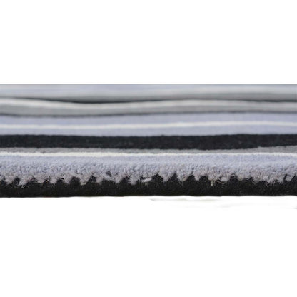 Rugs, (Presto) ICHT1185C6X9, Black, Grey & White Geometric Hand Tufted Wool Carpet-EL 15940-72X108 inches