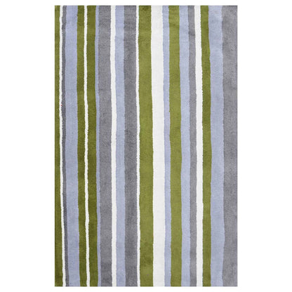 Rugs, (Presto) ICHT1188C5X8, Green, Grey & White Geometric Hand Tufted Wool Carpet-EL15941-60X96 inches