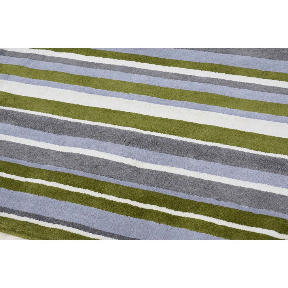 Rugs, (Presto) ICHT1188C5X8, Green, Grey & White Geometric Hand Tufted Wool Carpet-EL15941-60X96 inches
