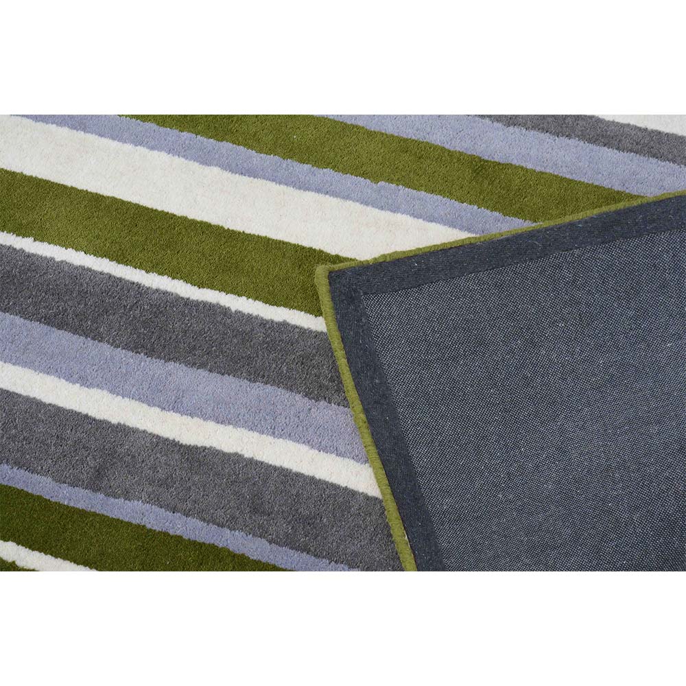 Rugs, (Presto) ICHT1188C3X5, Green, Grey & White Geometric Hand Tufted Wool Carpet -EL15941-36X60 inches