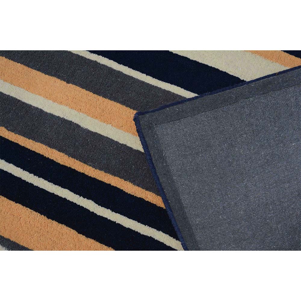 Rugs, (Presto) ICHT1189C6X9, Blue & Gold Geometric Hand Tufted Wool Carpet-EL 15942-72X108 inches
