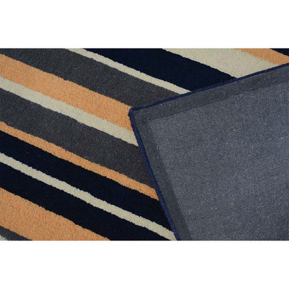 Rugs, (Presto) ICHT1189C5X8, Blue & Gold Geometric Hand Tufted Wool Carpet-EL15942-60X96 inches