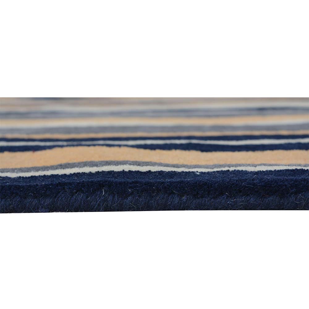 Rugs, (Presto) ICHT1189C5X8, Blue & Gold Geometric Hand Tufted Wool Carpet-EL15942-60X96 inches