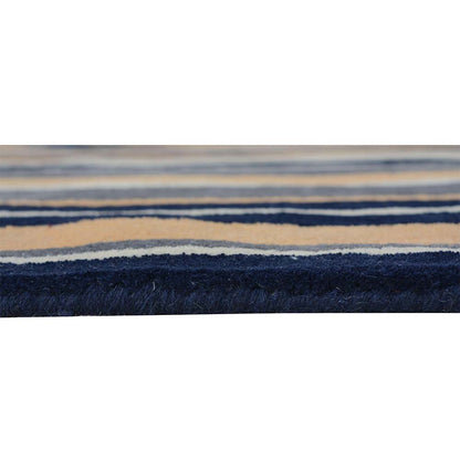 Rugs, (Presto) ICHT1189C5X8, Blue & Gold Geometric Hand Tufted Wool Carpet-EL15942-60X96 inches