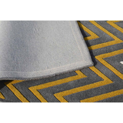 Rugs, (Presto) ICHT1193C4X6, Grey, Yellow & White Abstract Hand Tufted Wool Carpet-EL15943-48X72 inches