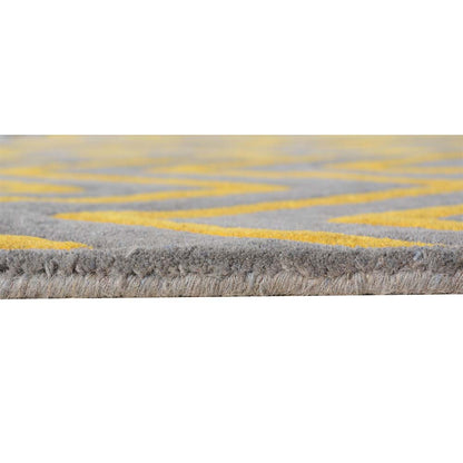 Rugs, (Presto) ICHT1193C2X5, Grey, Yellow & White Abstract Hand Tufted Wool Carpet - EL15943