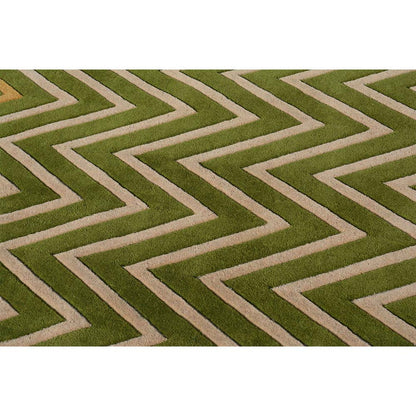 Rugs, (Presto) ICHT1198C4X6 Green, Beige & Gold Abstract Hand Tufted Wool Carpet-EL15944-48X72 inches
