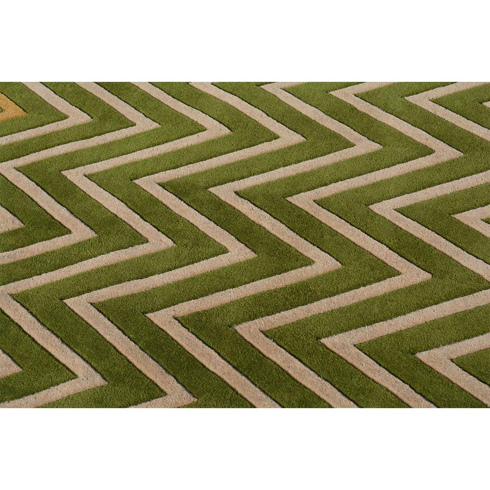 Rugs, (Presto) ICHT1198C3X5, Green, Beige & Gold Abstract Hand Tufted Wool Carpet -EL15944-36X60 inches