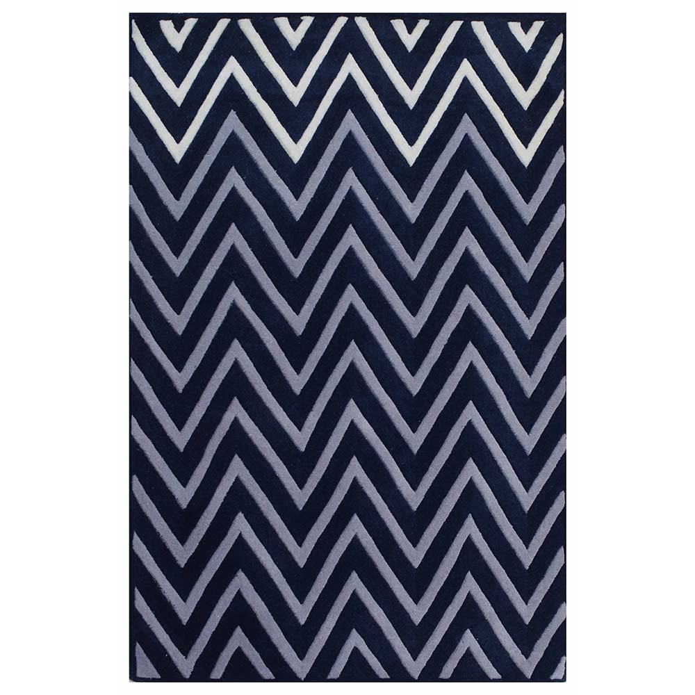 Rugs, (Presto) ICHT1199C6X9, Blue, Grey and White Abstract Hand Tufted Wool Carpet-EL 15945-72X108 inches