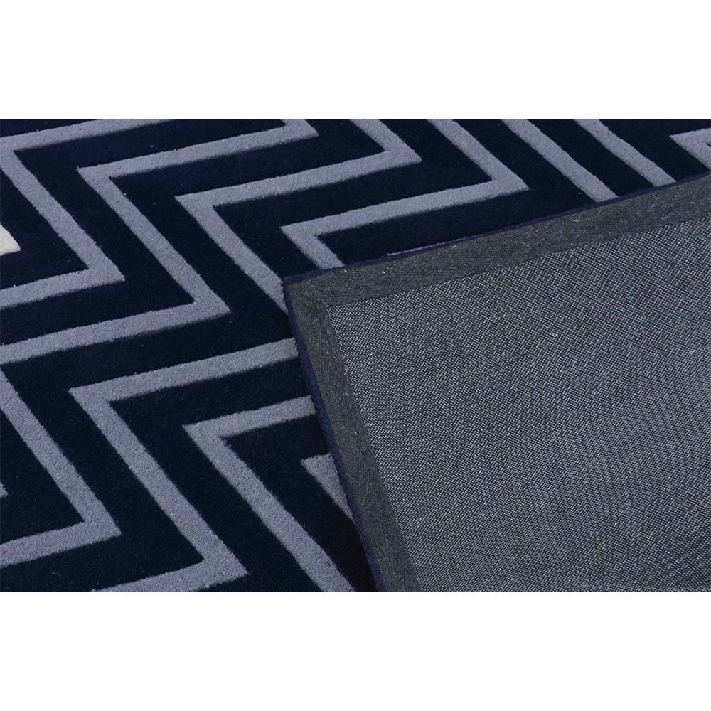 Rugs, (Presto) ICHT1199C6X9, Blue, Grey and White Abstract Hand Tufted Wool Carpet-EL 15945-72X108 inches