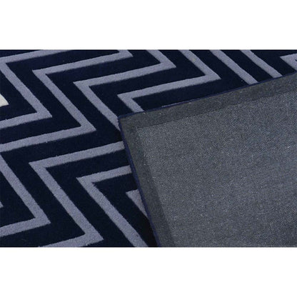 Rugs, (Presto) ICHT1199C6X9, Blue, Grey and White Abstract Hand Tufted Wool Carpet-EL 15945-72X108 inches