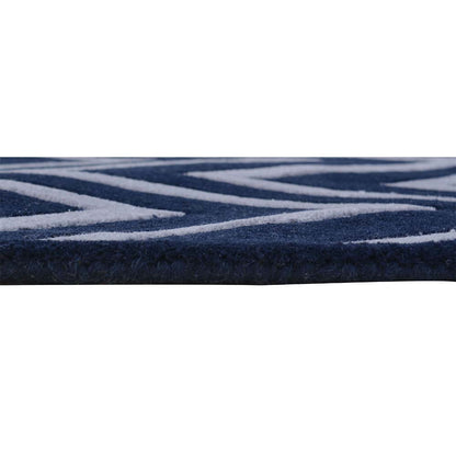 Rugs, (Presto) ICHT1199C6X9, Blue, Grey and White Abstract Hand Tufted Wool Carpet-EL 15945-72X108 inches