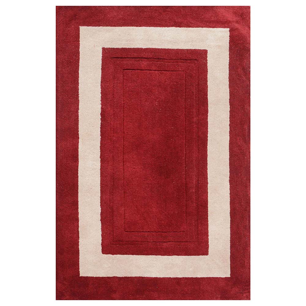 Rugs, (Presto) ICHT1241C6X9, Red & Beige Solid Hand Tufted Wool Carpet-EL 15946-72X108 inches