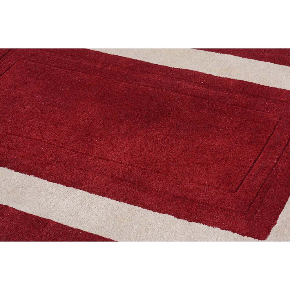Rugs, (Presto) ICHT1241C5X8, Red & Beige Solid Hand Tufted Wool Carpet-EL15946-60X96 inches