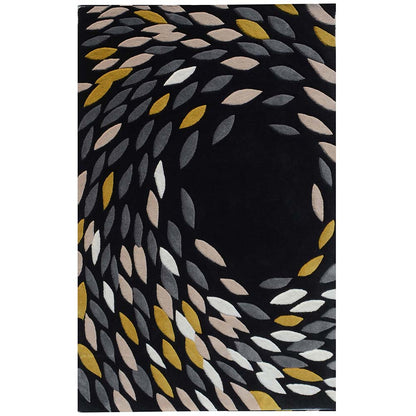 Rugs, (Presto) ICHT1305C6X9, Black & Grey Abstract Hand Tufted Wool Carpet-EL15947-72X108 inches