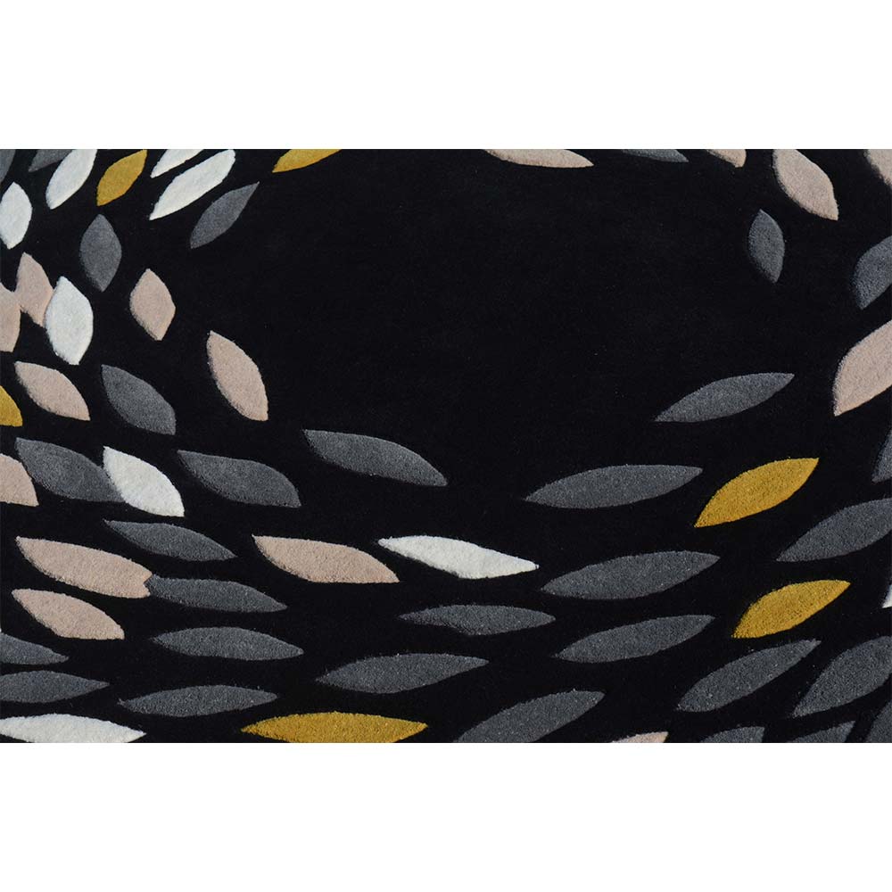 Rugs, (Presto) ICHT1305C5X8, Black & Grey Abstract Hand Tufted Wool Carpet-EL15947-60X96 inches
