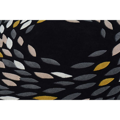 Rugs, (Presto) ICHT1305C5X8, Black & Grey Abstract Hand Tufted Wool Carpet-EL15947-60X96 inches