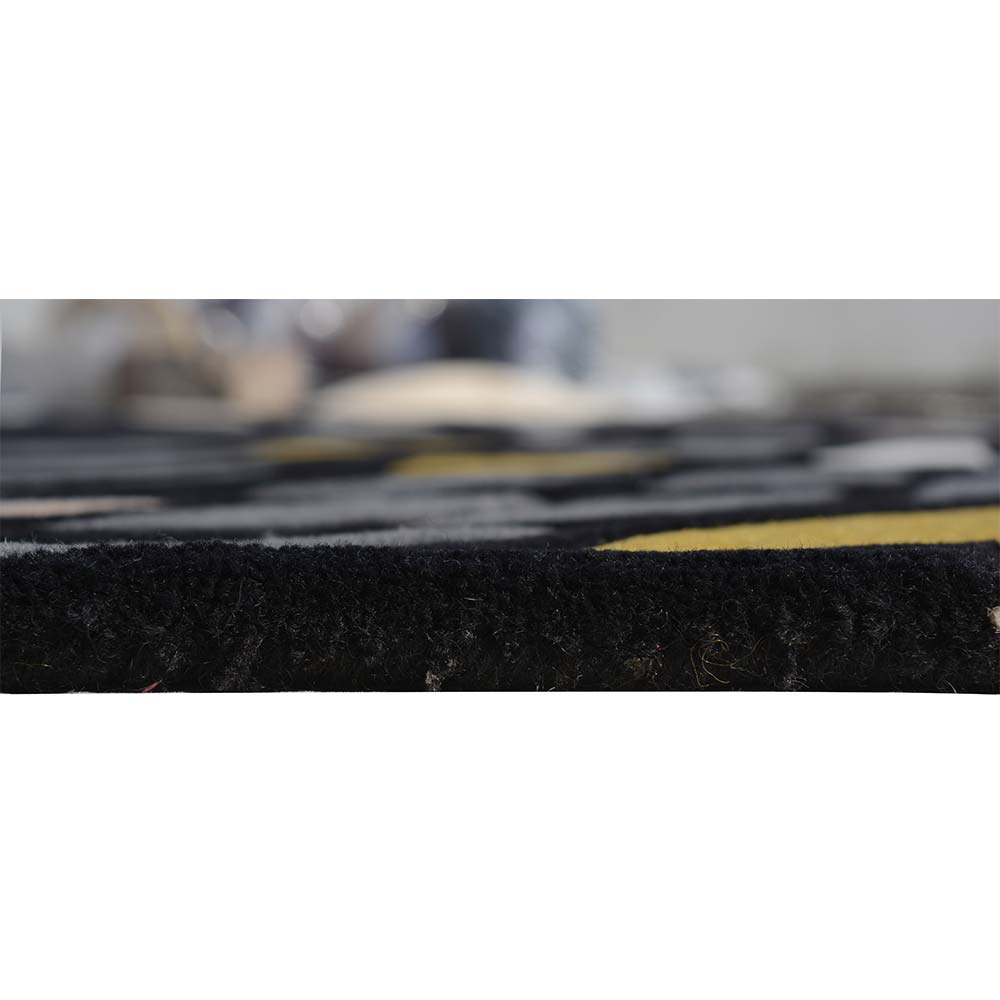 Rugs, (Presto) ICHT1305C6X9, Black & Grey Abstract Hand Tufted Wool Carpet-EL15947-72X108 inches