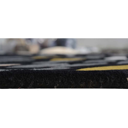 Rugs, (Presto) ICHT1305C6X9, Black & Grey Abstract Hand Tufted Wool Carpet-EL15947-72X108 inches