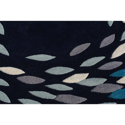 Rugs, (Presto) ICHT1309C4X6, Blue & Silver Abstract Hand Tufted Wool Carpet -EL15948-48X72 inches