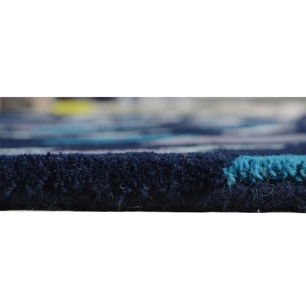 Rugs, (Presto) ICHT1309C4X6, Blue & Silver Abstract Hand Tufted Wool Carpet -EL15948-48X72 inches
