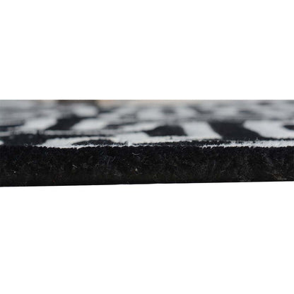 Rugs, (Presto) ICHT1315C6X9, Black & White Abstract Hand Tufted Wool Carpet-EL15949-72X108 inches