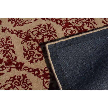 Rugs, (Presto) ICHT1331C6X9, Red & Beige Abstract Hand Tufted Wool Carpet-EL15951-72X108 inches