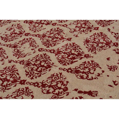Rugs, (Presto) ICHT1331C6X9, Red & Beige Abstract Hand Tufted Wool Carpet-EL15951-72X108 inches