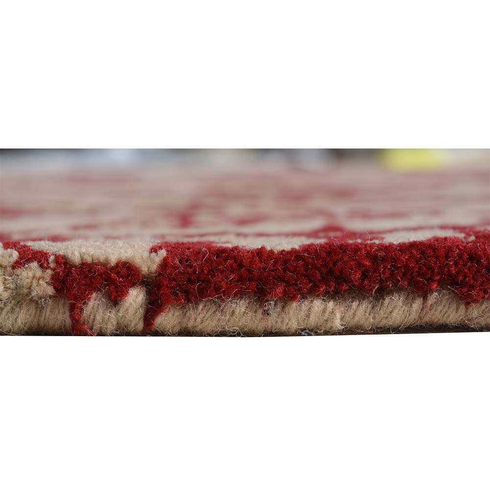 Rugs, (Presto) ICHT1331C6X9, Red & Beige Abstract Hand Tufted Wool Carpet-EL15951-72X108 inches