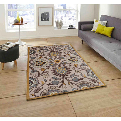 Rugs, (Presto) ICHT1353C6X9, Brown Beige & Gold Traditional Hand Tufted Wool Carpet -EL15953-72X108 inches