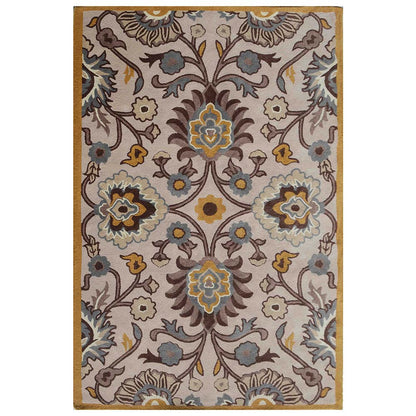 Rugs, (Presto) ICHT1353C6X9, Brown Beige & Gold Traditional Hand Tufted Wool Carpet -EL15953-72X108 inches