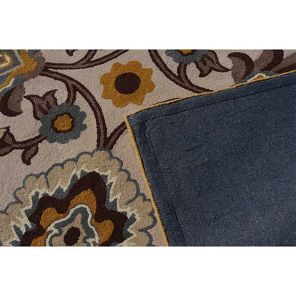 Rugs, (Presto) ICHT1353C6X9, Brown Beige & Gold Traditional Hand Tufted Wool Carpet -EL15953-72X108 inches