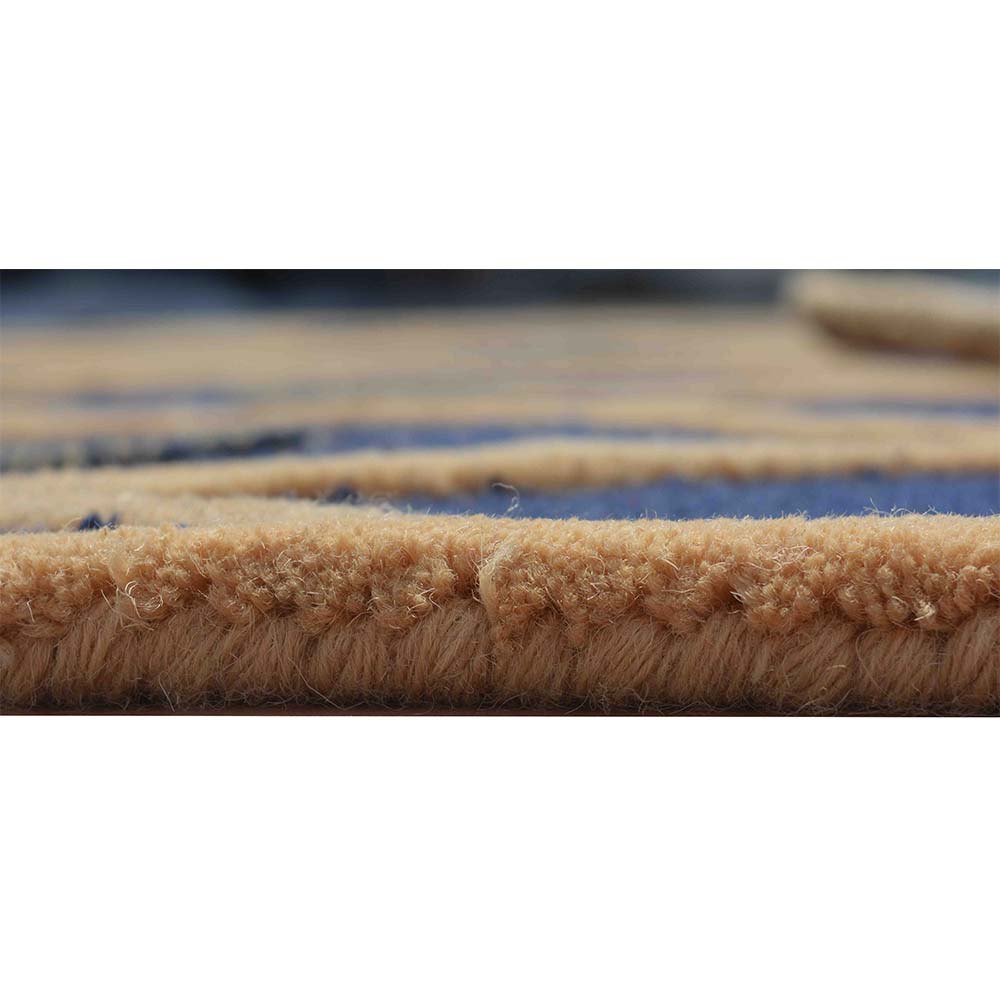 Rugs, (Presto) ICHT1379C5X8, Blue & Gold Abstract Hand Tufted Wool Carpet-EL15956-60X96 inches