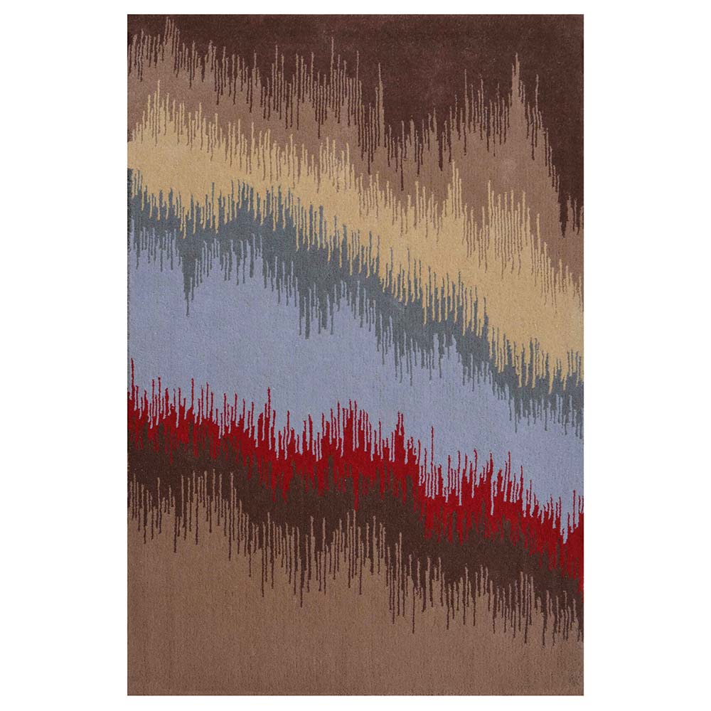 Rugs, (Presto) ICHT1381C5X8, Red & Brown Abstract Hand Tufted Wool Carpet-EL15957-60X96 inches