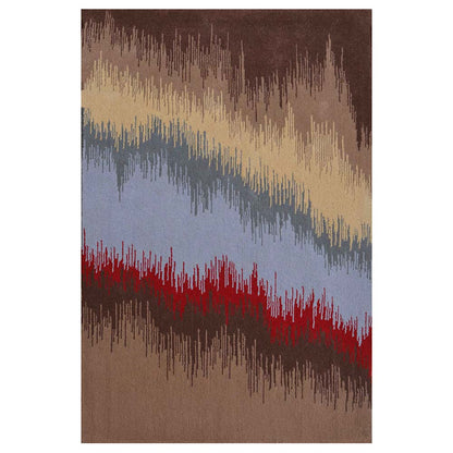 Rugs, (Presto) ICHT1381C5X8, Red & Brown Abstract Hand Tufted Wool Carpet-EL15957-60X96 inches