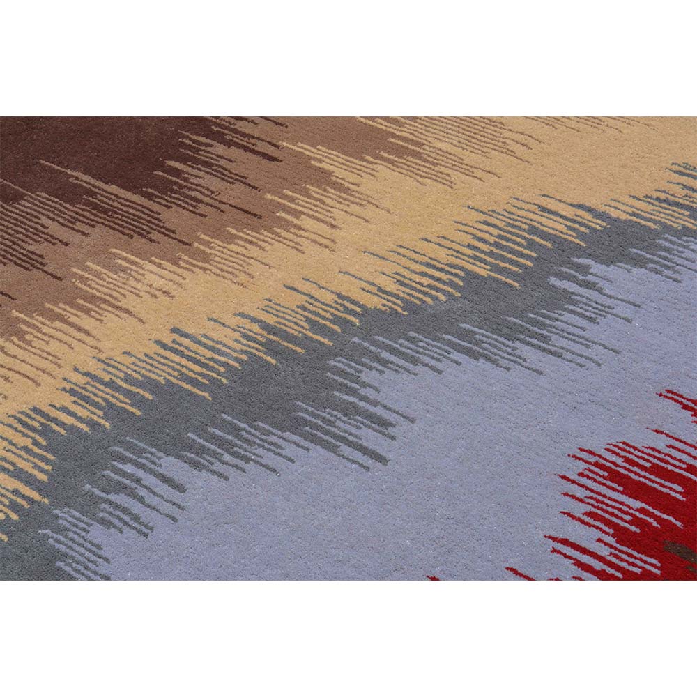 Rugs, (Presto) ICHT1381C5X8, Red & Brown Abstract Hand Tufted Wool Carpet-EL15957-60X96 inches