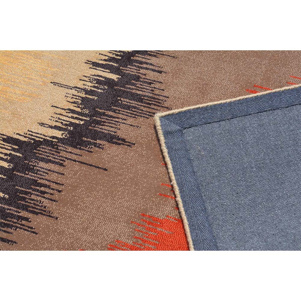 Rugs, (Presto) ICHT1386C5X8, Orange & Beige Abstract Hand Tufted Wool Carpet-EL15958-60X96 inches