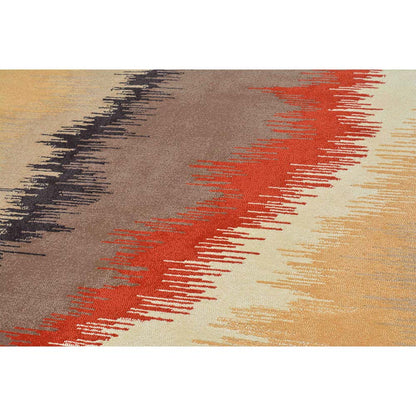 Rugs, (Presto) ICHT1386C5X8, Orange & Beige Abstract Hand Tufted Wool Carpet-EL15958-60X96 inches