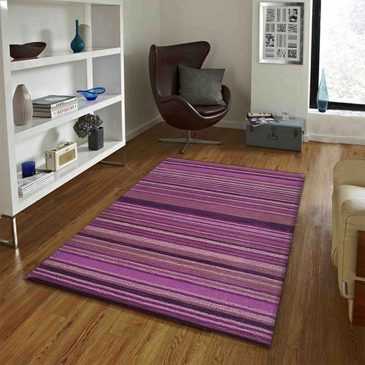 Rugs, (Presto) ICHT1397C4X6, Purple & Pink Stripes Hand Tufted Wool Carpet -EL15959-48X72 inches