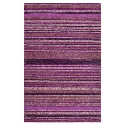 Rugs, (Presto) ICHT1397C5X8, Purple & Pink Stripes Hand Tufted Wool Carpet-EL15959-60X96 inches