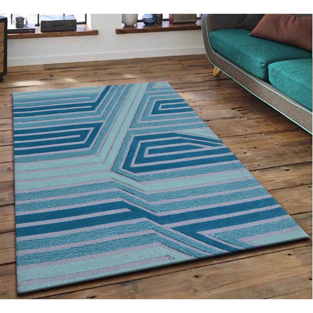 Rugs, (Presto) ICHT1409C4X6, Multicolor Abstract Hand Tufted Wool Carpet -EL15960-48X72 inches