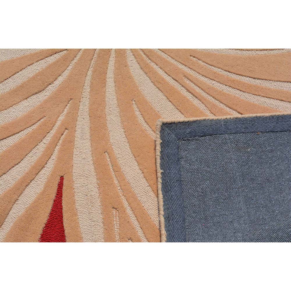 Rugs, (Presto) ICHT1411C5X8, Red & Beige Abstract Hand Tufted Wool Carpet-EL15961-60X96 inches