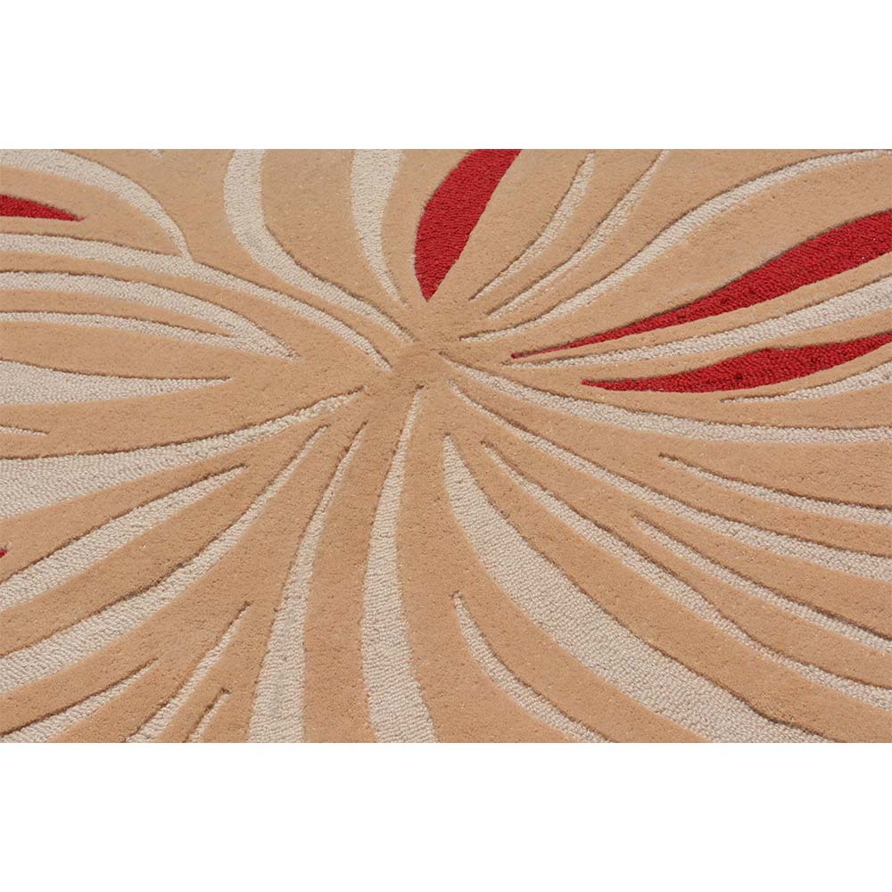 Rugs, (Presto) ICHT1411C5X8, Red & Beige Abstract Hand Tufted Wool Carpet-EL15961-60X96 inches