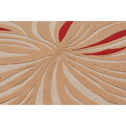 Rugs, (Presto) ICHT1411C5X8, Red & Beige Abstract Hand Tufted Wool Carpet-EL15961-60X96 inches