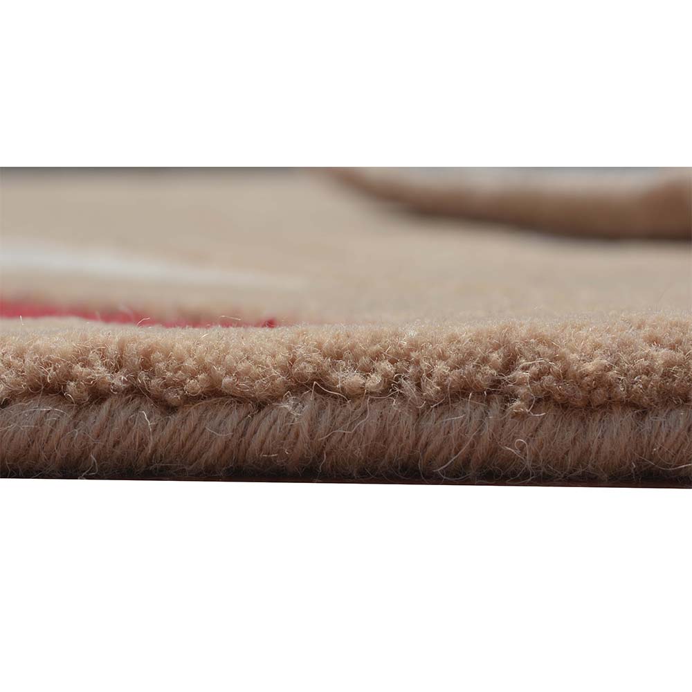 Rugs, (Presto) ICHT1411C5X8, Red & Beige Abstract Hand Tufted Wool Carpet-EL15961-60X96 inches