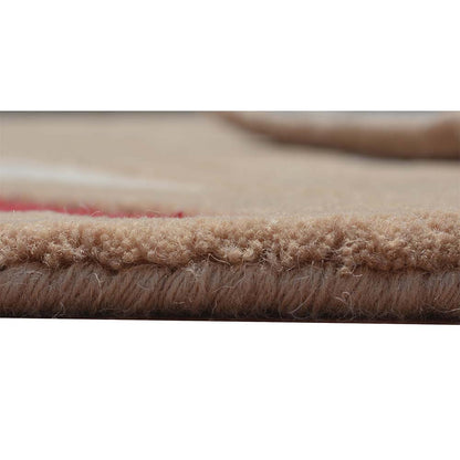 Rugs, (Presto) ICHT1411C5X8, Red & Beige Abstract Hand Tufted Wool Carpet-EL15961-60X96 inches