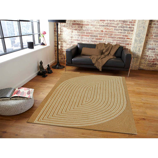 Rugs, (Presto) ICHT1423C6X9, Gold & Grey Abstract Hand Tufted Wool Carpet - EL15962-72X108 inches